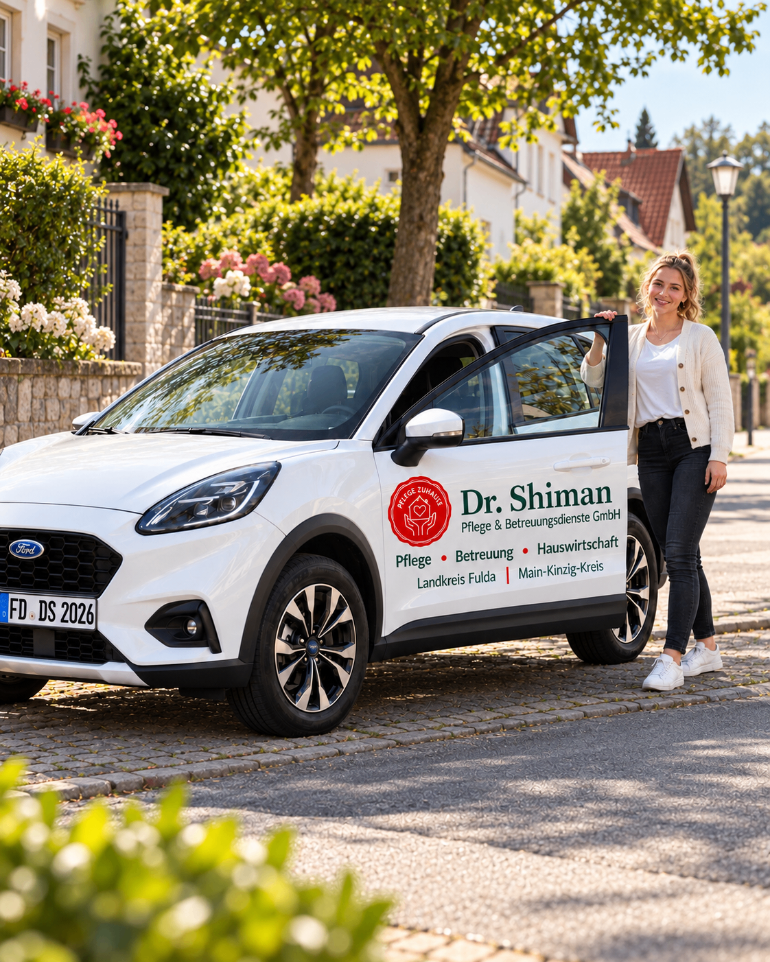 Dienstfahrzeug von Dr. Shiman Pflege & Betreuungsdienste für Pflege, Betreuung und Haushaltshilfe in Schlüchtern und Umgebung